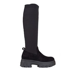 Botas Shelovet de mujer con empeine flexible negro
