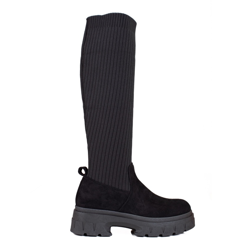 Botas Shelovet de mujer con empeine flexible negro