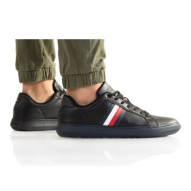 Tommy Hilfiger Leather Stripes M FMOFMO4275 zapatos negro