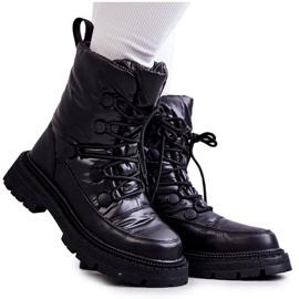 Botas de nieve con cordones para mujer GOE KK2N4017 Negro