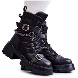 Botas de Nieve Mujer Con Cadena GOE KK2N4018 Negro