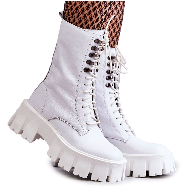 Botas cálidas de piel GOE KK2N4012 Blanco