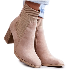 FE1 Botas De Mujer De Ante Con Calcetín Beige Montes