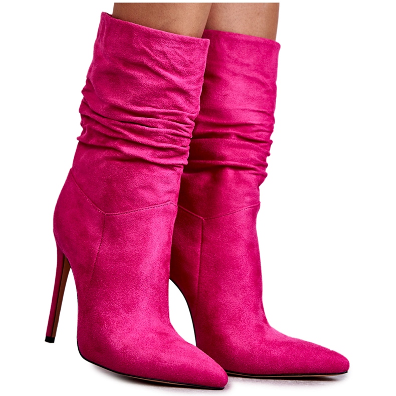 Botines Mujer Arrugados Rosa Laguna Boots rosado