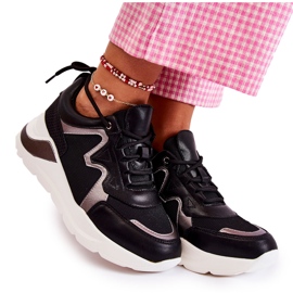 Zapatillas de deporte de deportes negros de moda femeninos