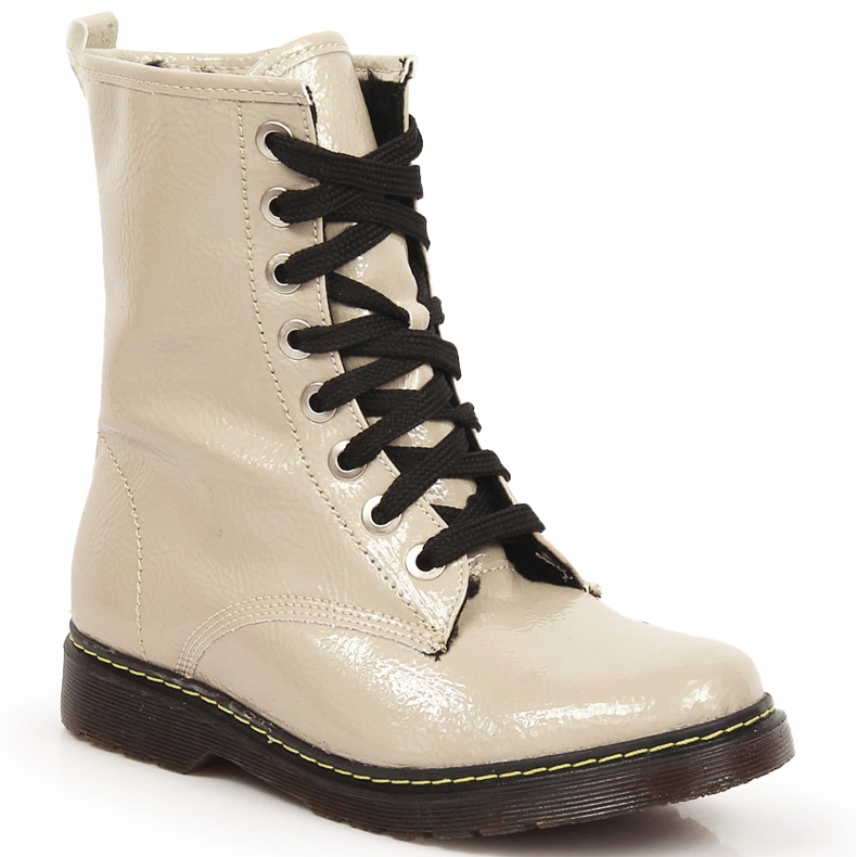Botas de niña, barnizado beige cálido Kornecki 6017