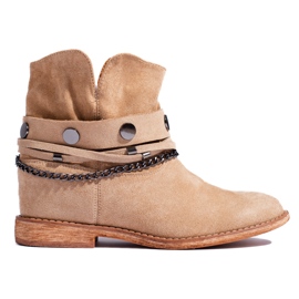 Botas camperas mujer ante con cuña Shelovet beige