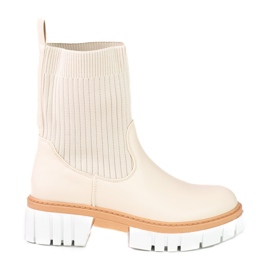 Botas de mujer Shelovet beige con pala flexible