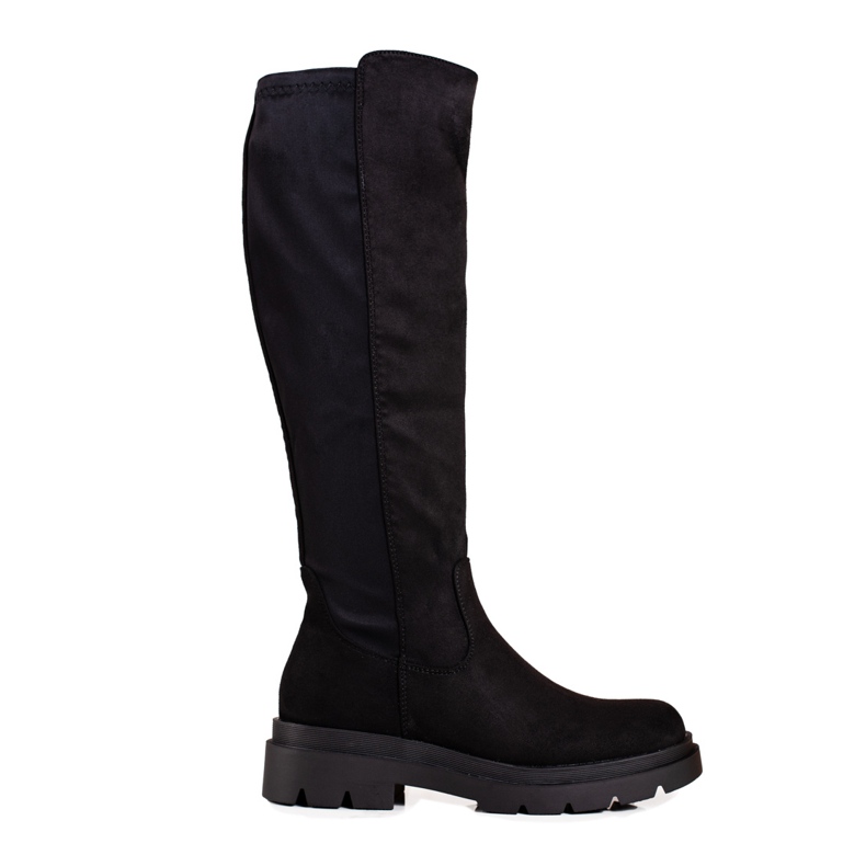 Botas de mujer Black Vinceza fabricadas en ante ecológico negro