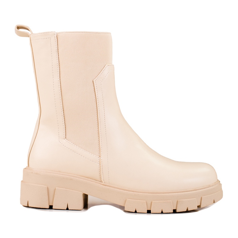 Botas beige Vinceza para mujer con pala alta