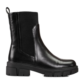 Vinceza botas negras para mujer con pala alta negro