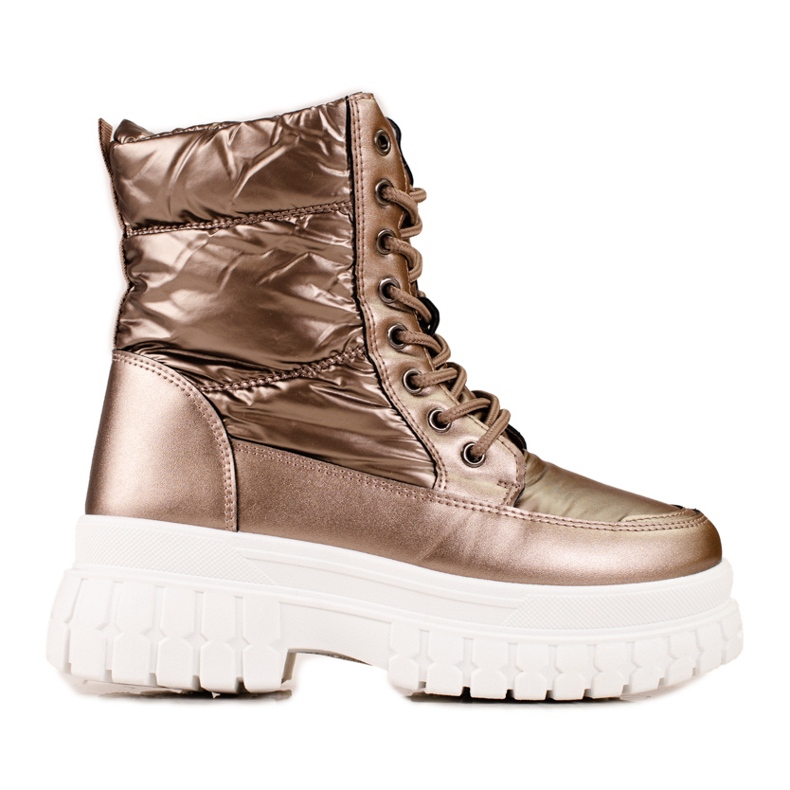 Botas de nieve de mujer marrones con cordones Shelovet marrón