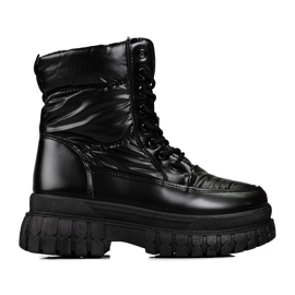 Botas de nieve de mujer negras con cordones Shelovet negro