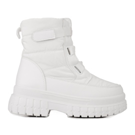 Botas de nieve de mujer con velcro Shelovet blanco