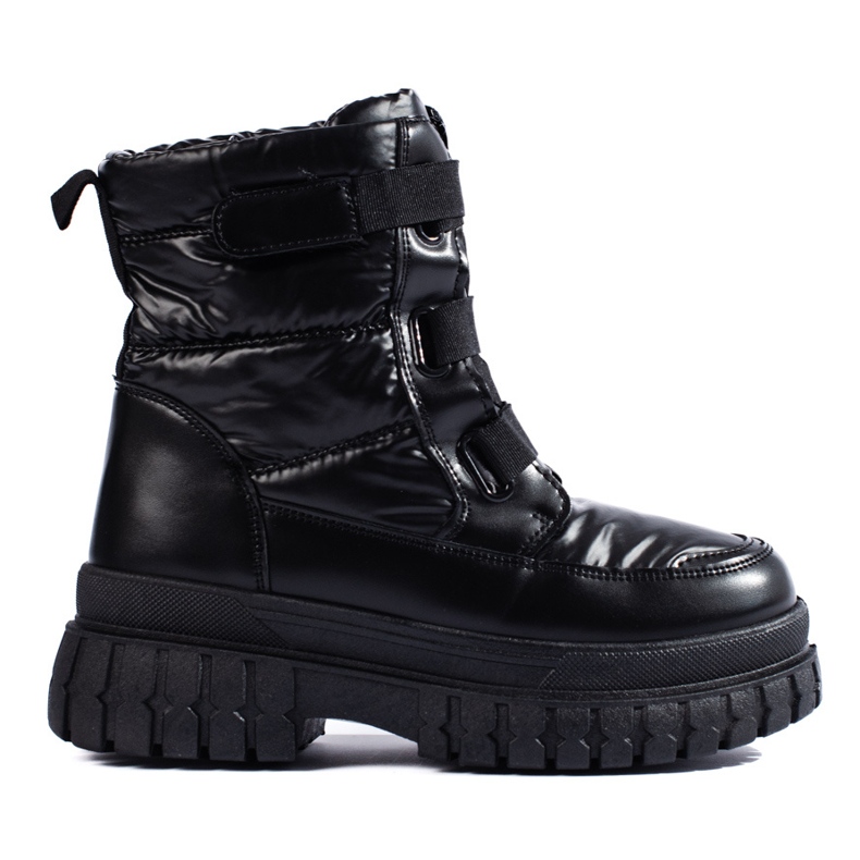 Botas de nieve de mujer con velcro Shelovet negro