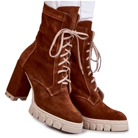 Botas De Mujer En Ante Marrón Con Plataforma Edna