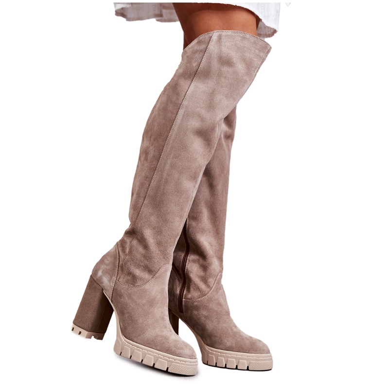 PA2 Botas Altas Mujer Ante Georgette Beige