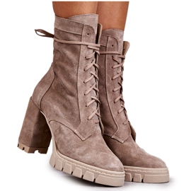 PA2 Botas Mujer Ante Plataforma Beige Edna