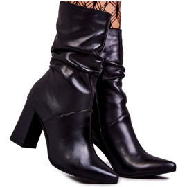 Botas De Piel Tacón Alto Laura Messi 2560 Negro