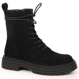 D&A Negro OLI175B botas trapper ante negro
