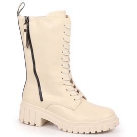 Botas bajas de piel, insuladas beige Artiker Botas bajas de piel, insuladas beige Artiker