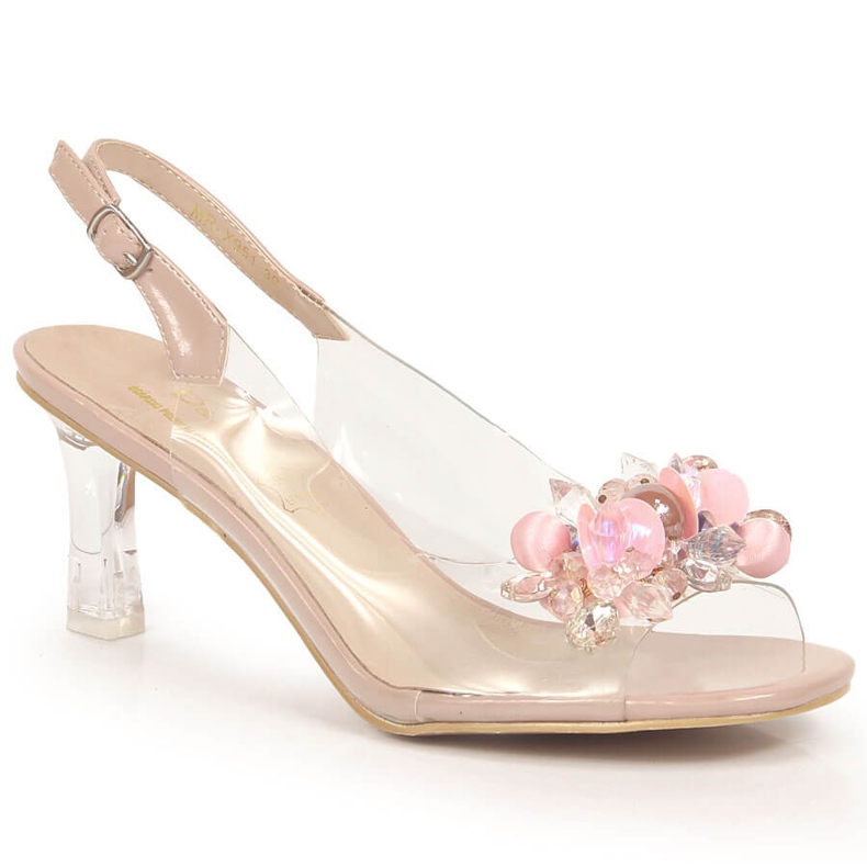 D&A Sandalias transparentes en el talón con abalorios DA rosa incoloro D&A Sandalias transparentes en el talón con abalorios DA rosa incoloro