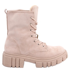 Botines Cordones Kelis Beige