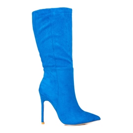 Botas de mujer en un pin Shelovet azul.