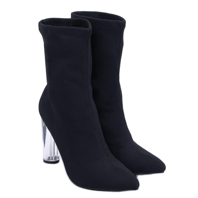 PA1 Botas con tacón transparente Tina Black negro