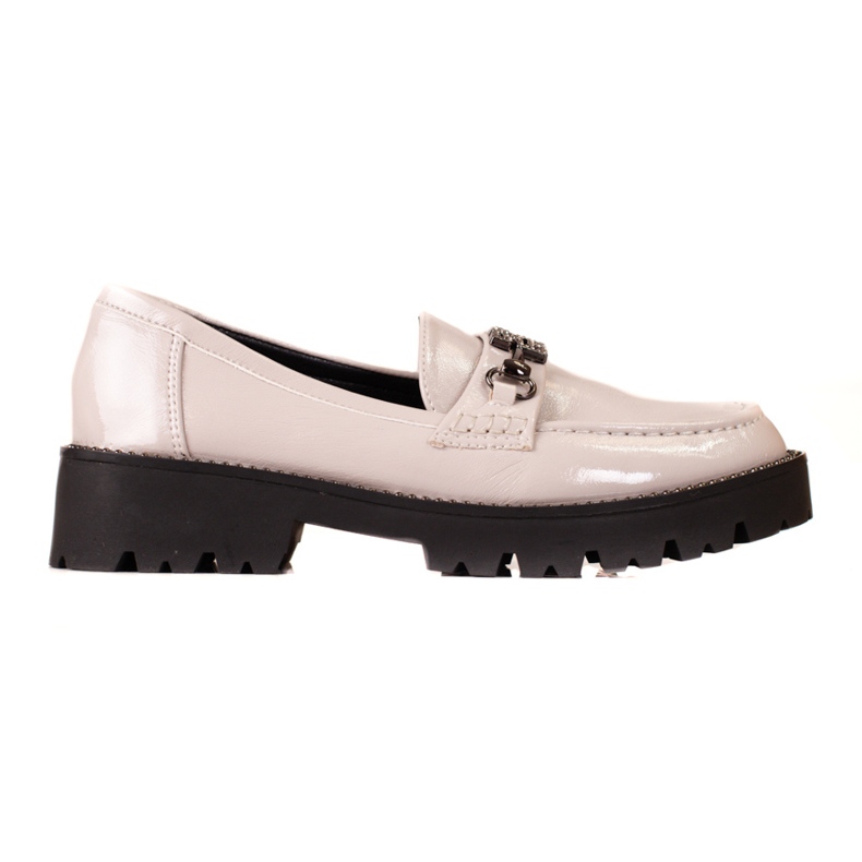 Mocasines de mujer lacados sobre suela gruesa Shelovet beige