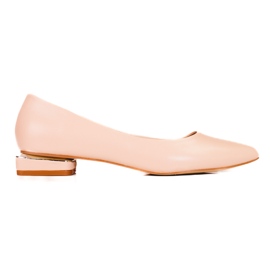Zapatos de tacón beige de mujer con tacón bajo Shelovet