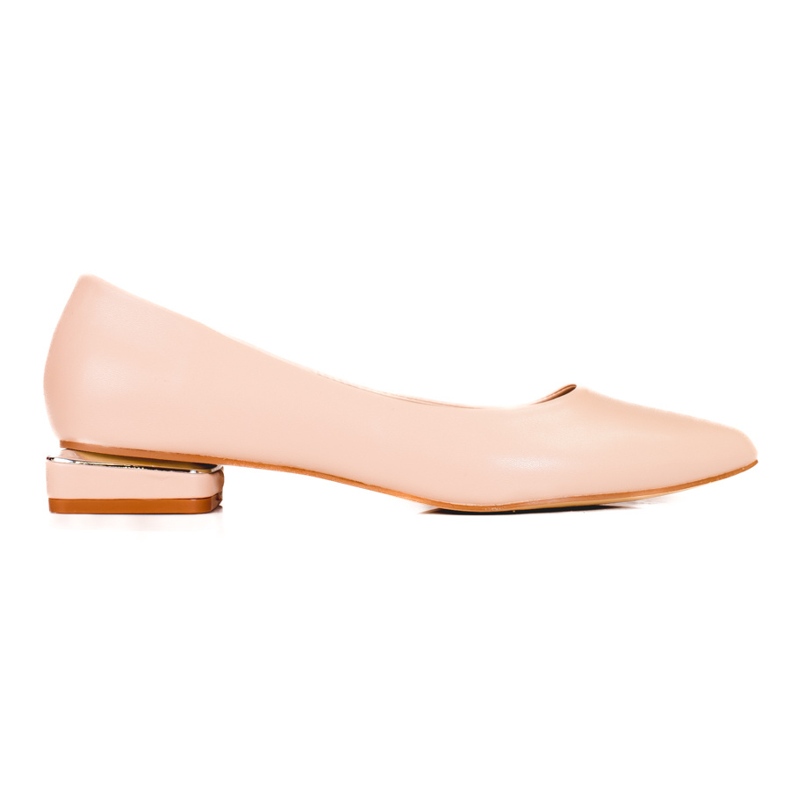 Zapatos de tacón beige de mujer con tacón bajo Shelovet