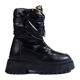 Botas de nieve de mujer negras en la plataforma Vinceza negro