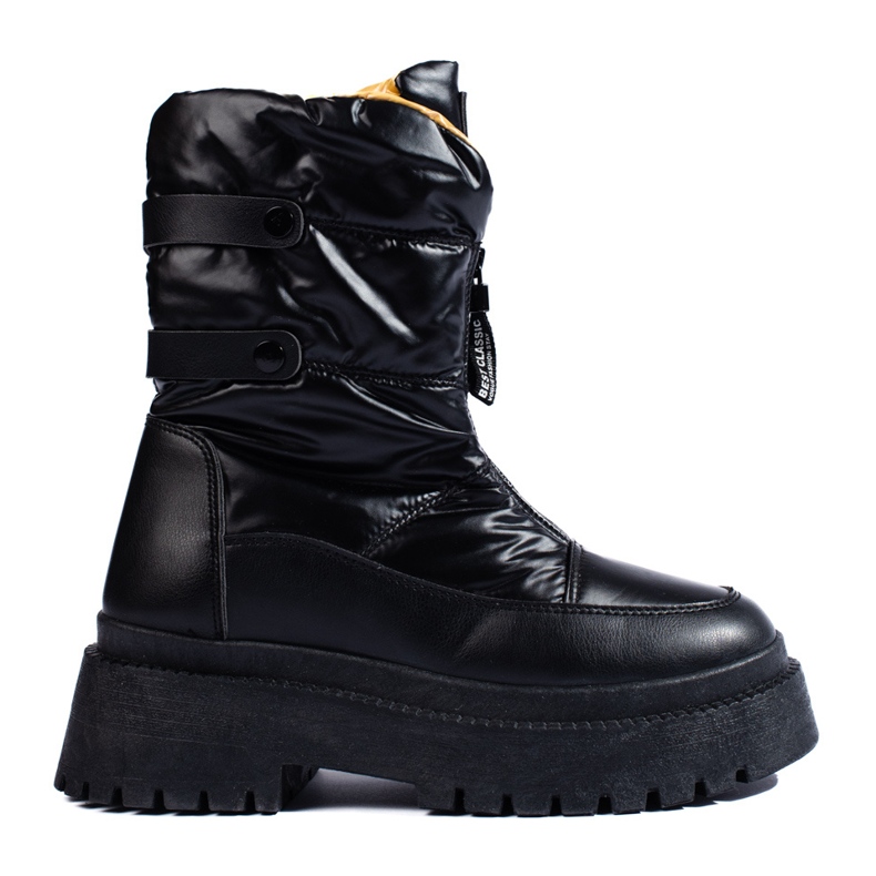 Botas de nieve de mujer negras en la plataforma Vinceza negro