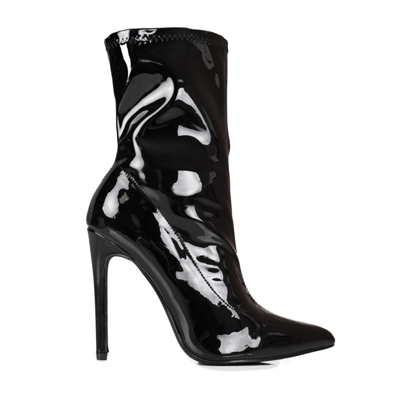 Botas de mujer con tacón alto Shelovet de charol negro