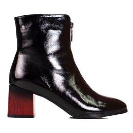 W. Potocki Botas de mujer Potocki negras fabricadas en charol negro