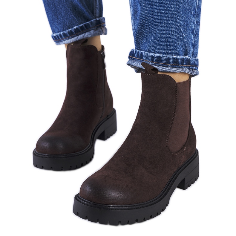 Botas en ante ecológico marrón de Ecrin Botas en ante ecológico marrón de Ecrin