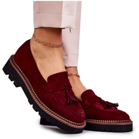 Vinceza Zapatos De Mujer Ante Con Plataforma Burdeos Unni rojo