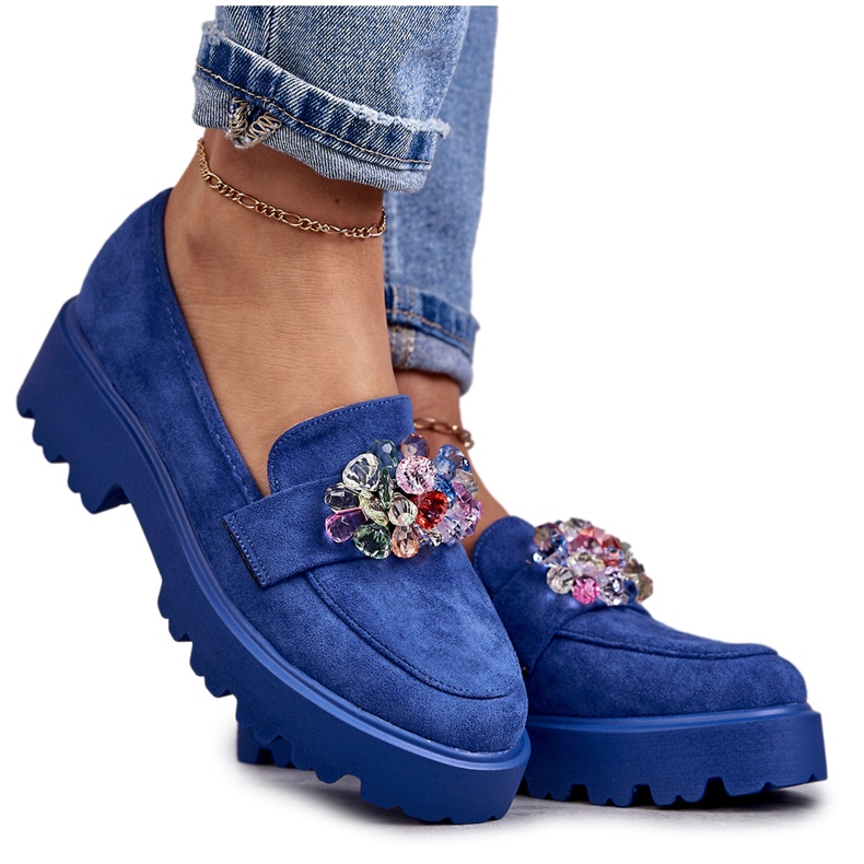 Vinceza Zapatos De Mujer De Ante Con Adorno Britt Azul