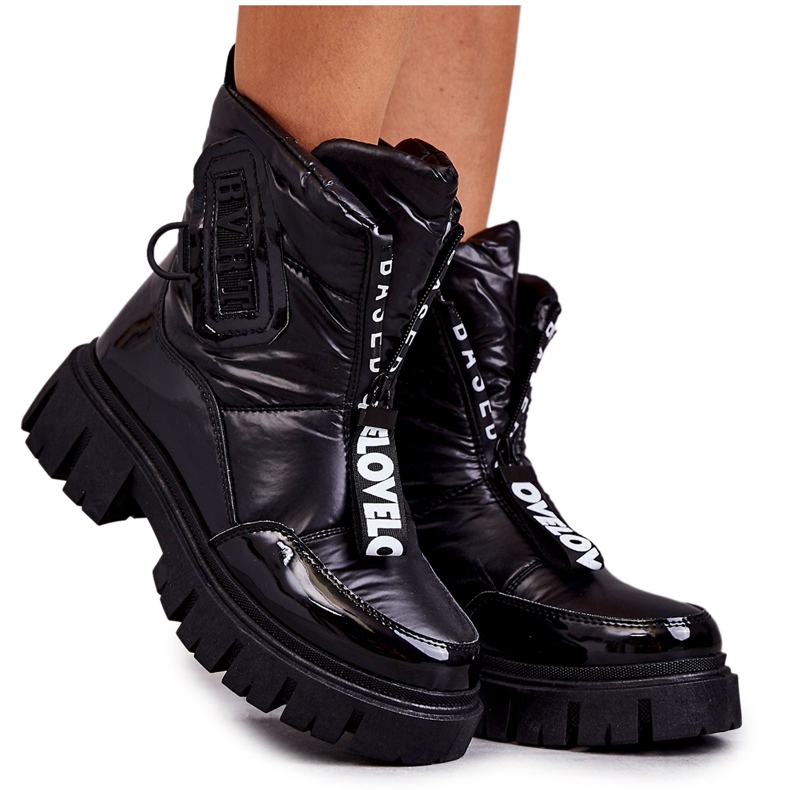 PM1 Botas De Nieve Cálidas De Mujer Negras Con Cremallera Marit negro