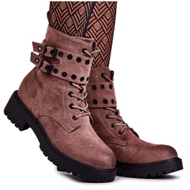 Botas Cálidas Mujer Ante Marrón Claro Plata