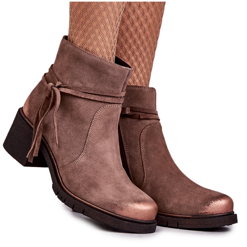 Botines Mujer Ante Maciejka 05720-14 Marrón claro