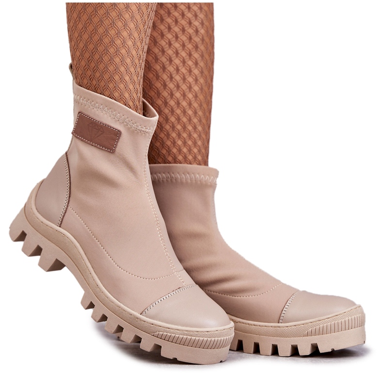Botas de tela mujer Nicole 2703 Beige