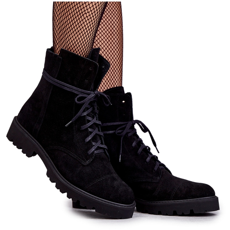 Botas de ante con cremallera Nicole 2754 Negro