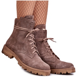 Botas de ante con cremallera Nicole 2754 Marrón