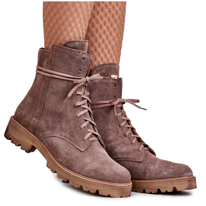 Botas de ante con cremallera Nicole 2754 Marrón