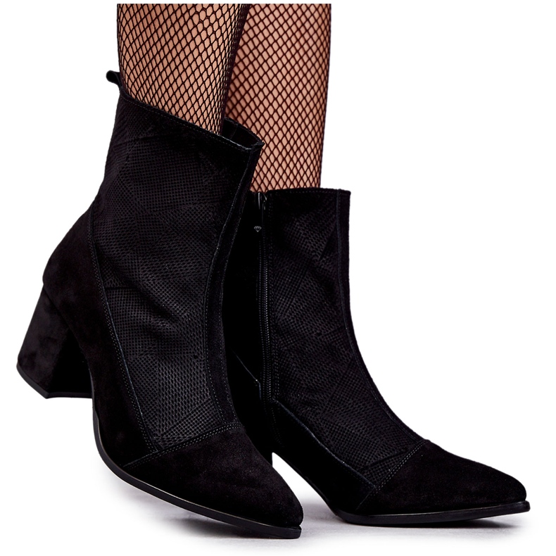 Botas Mujer Ante Tacón Alto Nicole 2757 Negro