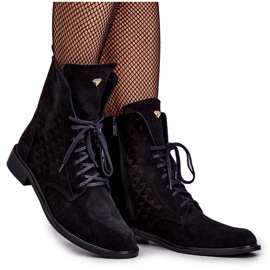 Botines cordones ante Nicole 2751 Negro