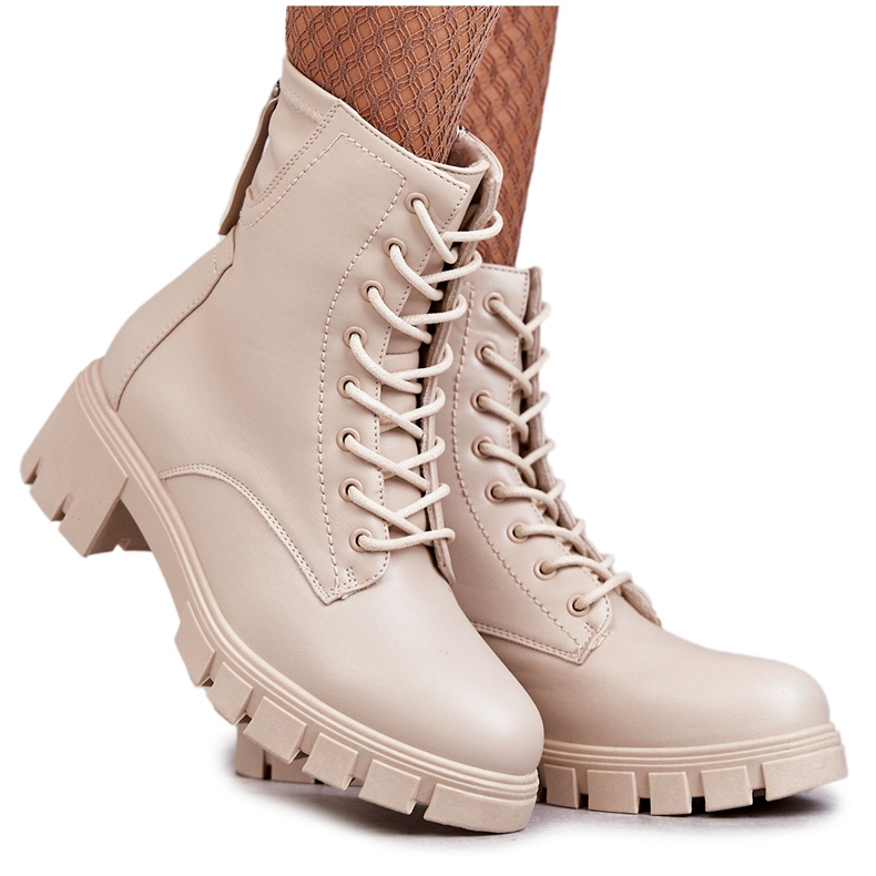Vinceza Botas De Piel Con Cremallera Beige Tonje marrón Vinceza Botas De Piel Con Cremallera Beige Tonje marrón