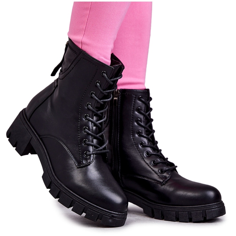 Vinceza Botas de cuero con cremallera Tonje negra negro